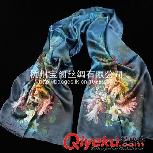 真絲長(zhǎng)巾 zp夏季花樣年華桑蠶絲真絲絲巾女長(zhǎng)款絲綢圍巾披肩 噴繪長(zhǎng)巾原始圖片2