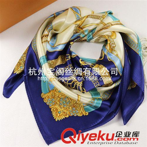 按尺寸規格分 真絲圍巾批發桑蠶絲絲巾gd歐美風純真絲大方巾優雅印花圍巾披肩原始圖片3
