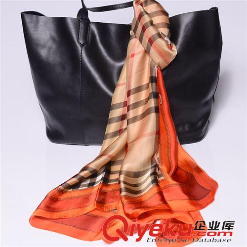 價格區間 披肩夏季格子真絲絲巾豹紋女韓國絲圍巾數碼噴繪絲巾防曬披肩代發原始圖片3