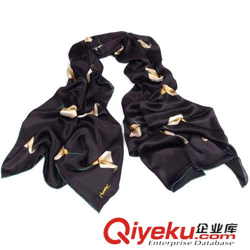 功能 2014新款真絲圍巾百搭馬蹄蘭花朵披肩薄款桑蠶絲手工卷邊廠家批發(fā)原始圖片2