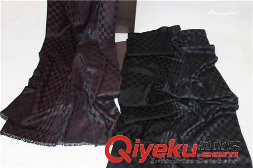 男款區(qū) 2014秋冬新款男士圍巾 絲羊絨棋格圍脖男圍巾高檔商務圍巾 1899原始圖片2
