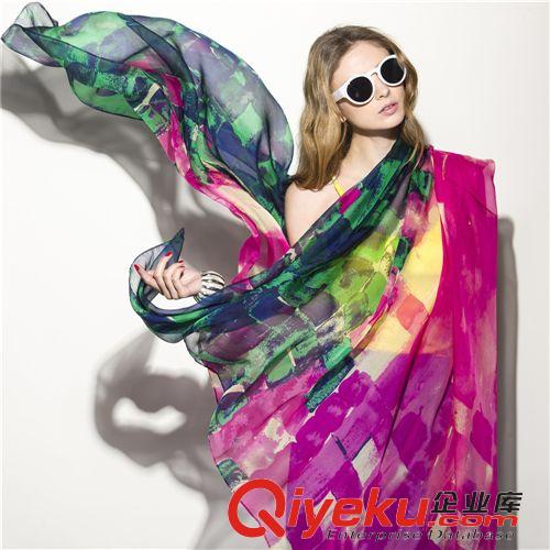 按工藝 歐美復(fù)古風(fēng) 羊絨刺繡超大圍巾披肩 一線原單正品 1867