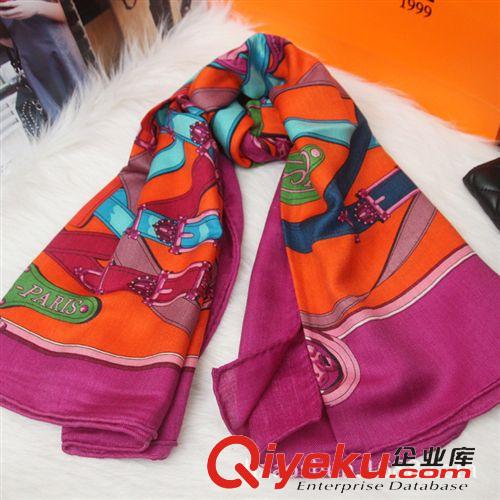 gd羊絨混紡 羊絨圍巾歐美dp女士真絲羊毛卷邊神話大方巾秋冬披肩保暖 批發原始圖片3