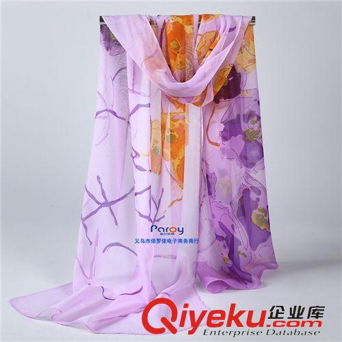 12月新品 圍巾 秋季新款雪紡圍巾 英文字母荷葉圍巾 女披肩 絲巾批發原始圖片2