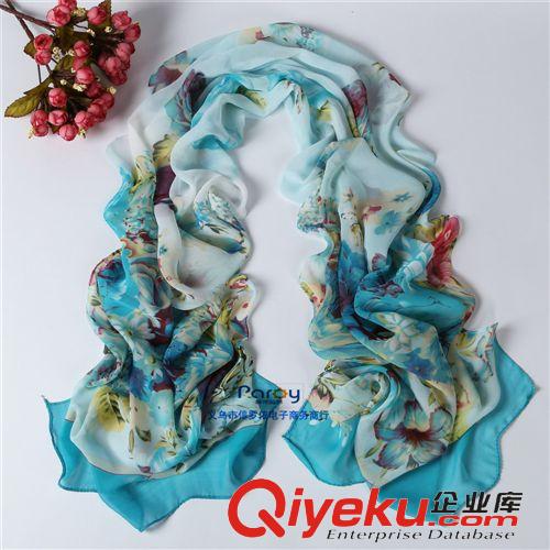 12月新品 2014新款 中國風牡丹印花dp圍巾棉麻絲巾 韓版沙灘防曬披肩批發原始圖片2