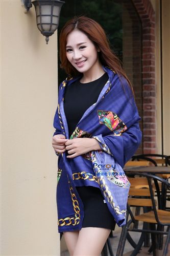 真絲/絲綢/仿羊絨/圍脖 秋冬女歐美dp羊絨圍巾披肩 雙C字母小香圍巾 新品促銷原始圖片3