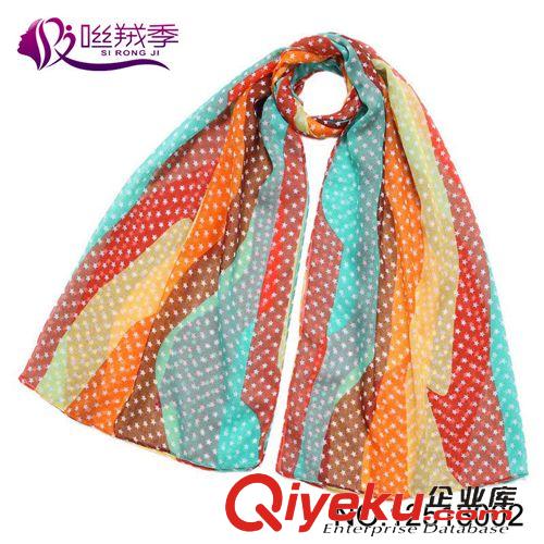 巴厘紗圍巾 咝羢季 圍巾批發(fā) 韓版巴厘紗圍巾 新款 小星星印花時(shí)尚長巾