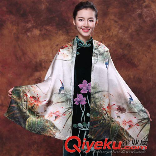 2014年新款~ 上海故事 新款女士真絲圍巾{bfb}桑蠶絲披肩 廠家直銷絲巾批發(fā)原始圖片3