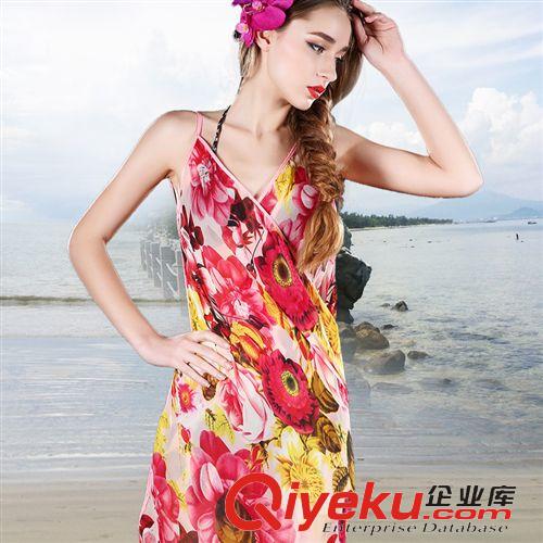 防曬沙灘巾 春夏秋季新款女士薄絲巾超大吊帶外貿防曬雪紡沙灘巾兩用披肩批發原始圖片3