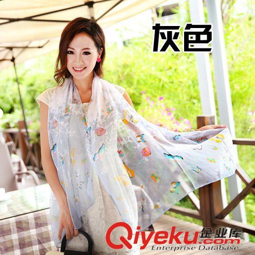 絲巾紗巾 廠家批發2013新款仿真絲圍巾批發加長加大春秋女款喬其紗雪紡絲巾原始圖片2
