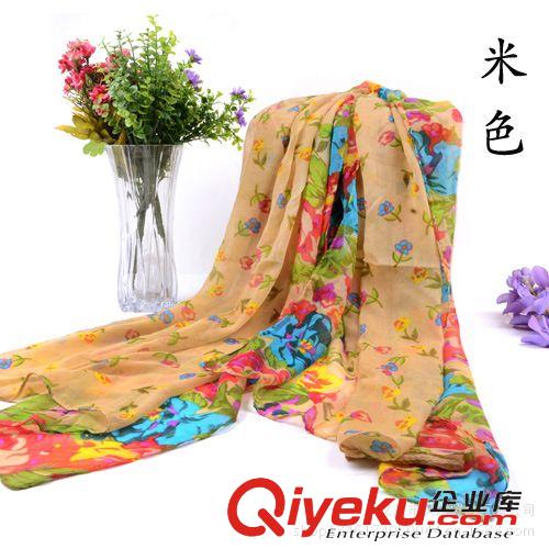 巴黎紗圍巾 廠家批發(fā) 2014秋冬新款大號百花爭艷女士棉麻長圍巾 韓國大披肩原始圖片3
