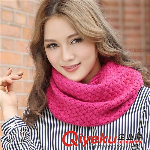 時尚款圍巾 2014韓國版秋冬毛線太陽花女保暖圍脖 純色針織防寒圍巾 兩用脖套