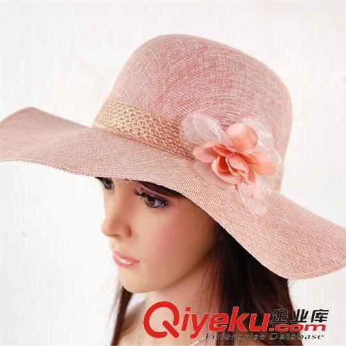 春夏遮陽帽子 帽子 女 夏天 韓版細亞麻蕾絲防曬沙灘遮陽帽 大沿花朵帽 旅游帽原始圖片3