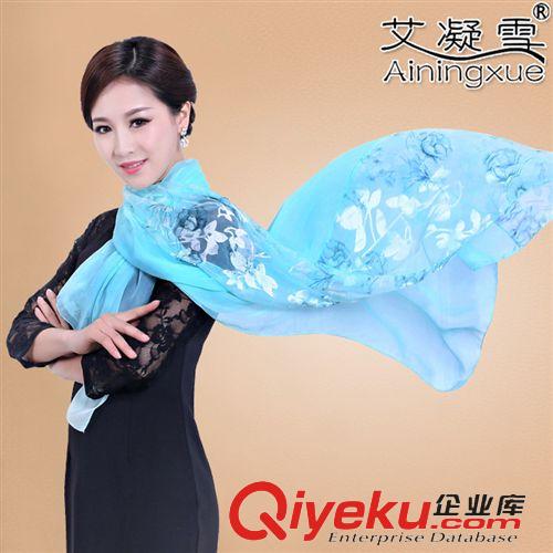 圍巾按用途分  批發(fā) 新款春秋季韓國版真絲長絲巾 防曬女士沙灘巾 拼款圍巾披肩