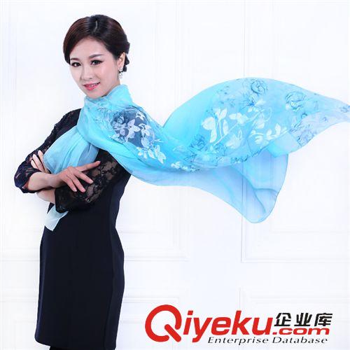 圍巾按用途分  批發 新款春秋季韓國版真絲長絲巾 防曬女士沙灘巾 拼款圍巾披肩