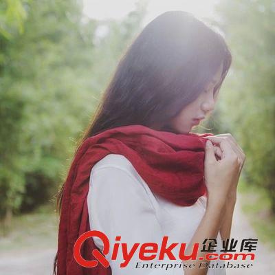 大牌同款 無印良品秋冬純色棉麻 糖果色超大披肩兩用圍巾 防曬文藝森女絲巾原始圖片2