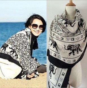 大牌同款 J158廠家直銷 復(fù)古民族秋冬女士加厚格子留須披肩楊冪同款圍巾