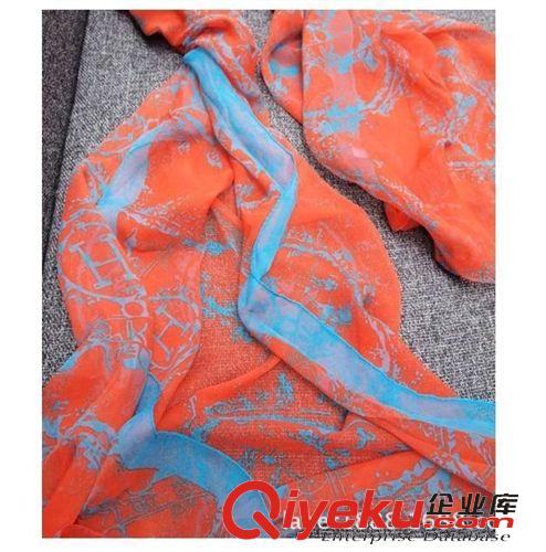 巴厘紗圍巾 2014新款Hdp風 多色絲巾 歐美復古馬車圖案印花圍巾披肩批發原始圖片3
