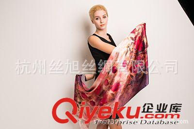 精品圍巾 現貨供應19mm素縐緞數碼噴繪單層gd真絲圍巾批發零售 廠家直銷原始圖片3