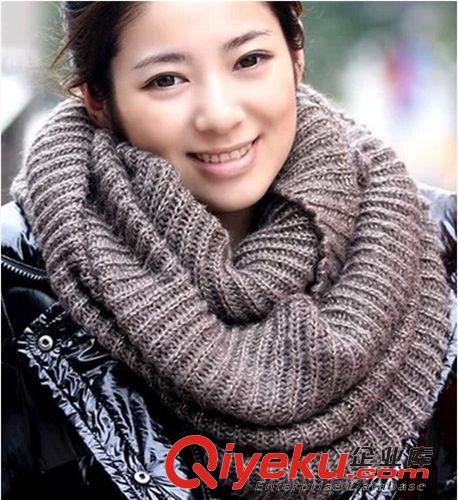 圍巾 圍脖 廠家直批毛線圍脖脖套頭針織圍脖 披肩圍巾男女情侶款原始圖片2