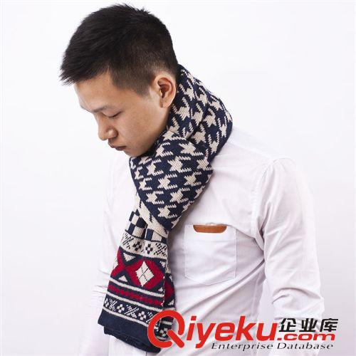 男款毛線新款 批發 韓版保暖國旗毛線圍巾秋冬天男女圍巾潮流情侶圍脖男士原始圖片3