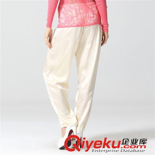 真絲爆款春夏裝 新品夏季真絲哈倫長褲女 顯瘦小腳長褲休閑褲子桑蠶絲原始圖片2