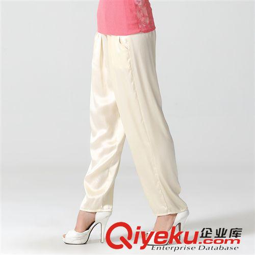 真絲爆款春夏裝 新品夏季真絲哈倫長褲女 顯瘦小腳長褲休閑褲子桑蠶絲原始圖片3