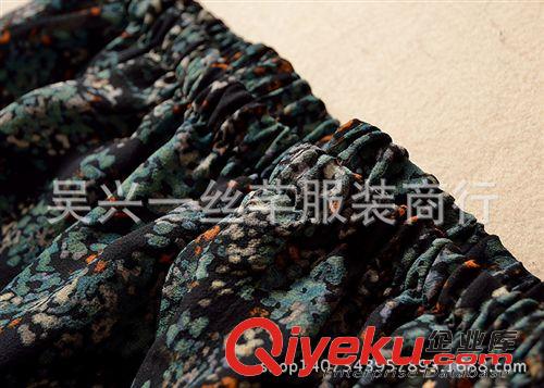 新品上市 2015春夏款新款印花真絲長褲子寬松桑蠶絲燈籠褲雙層休閑女大碼原始圖片2