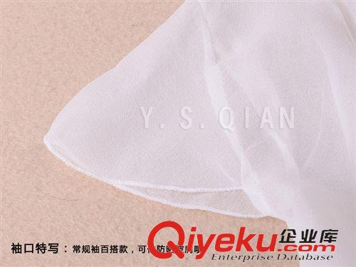 真絲區(qū)－夏日迷情 夏季新款真絲小坎肩蠶絲喬其短袖女輕薄款{bfb}桑蠶絲黑色白色原始圖片3