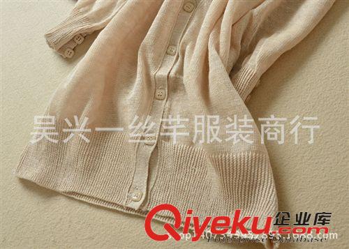 針織毛衣類－春花秋實 夏季百搭款 {bfb}純亞麻針織衫 薄款七分袖V領開衫女防曬空調衫