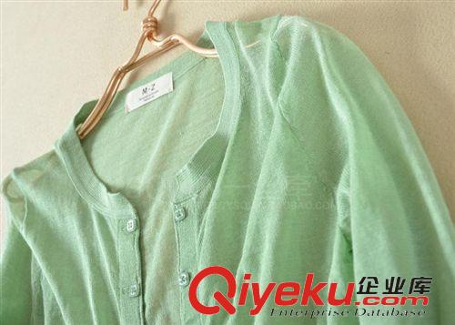 針織毛衣類－春花秋實 夏秋季文藝清新長袖防曬衣 百搭亞麻針織衫棉麻開衫 空調衫 女 薄