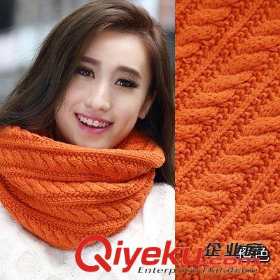 圍脖 2014秋冬款純色麻花針織圍巾韓版女士毛線套頭圍脖廠家直銷批發(fā)原始圖片2