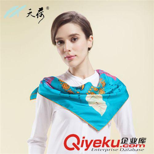 禮品 杭州絲綢 春夏新品圍巾真絲桑蠶絲絲巾斜紋方巾印花專柜zp女