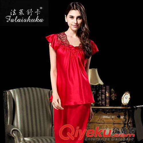 真絲睡衣 工廠批發 女士夏季{bfb}桑蠶絲性感蕾絲吊帶真絲睡衣 D3336