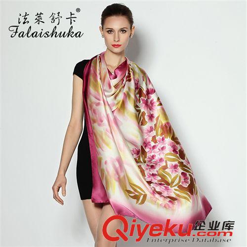 真絲大方巾 歐美dp女士手繪{bfb}桑蠶絲大方巾真絲絲巾團購批發送禮  FW222原始圖片2