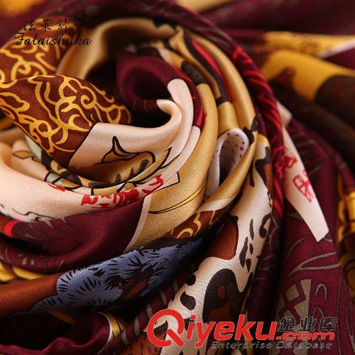 真絲大方巾 批發真絲絲巾高檔桑蠶絲正品女大方巾 中國風商務禮品圍巾 F511原始圖片3