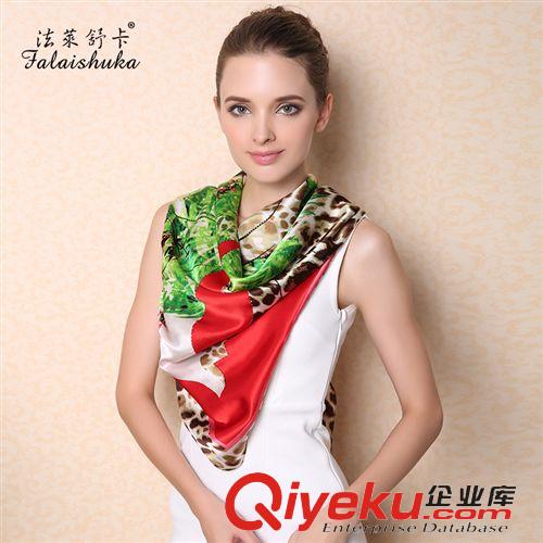 真絲大方巾 批發真絲大方巾 秋冬季女士真絲絲巾圍巾 桑蠶絲正品豹紋披肩F502原始圖片2
