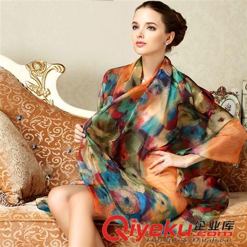 真絲長巾 工廠直批 {bfb}桑蠶絲絲巾長巾 女士真絲圍巾高檔絲綢披肩定制禮品
