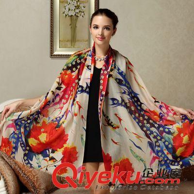 羊毛圍巾 zp批發 2014秋冬款{bfb}羊毛大披肩兩用超長女士圍巾 FW100原始圖片2