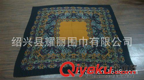 圍巾絲巾披肩 紹興耀麗廠家批發(fā)供應(yīng)印花人字棉巴里紗方巾長巾頭巾原始圖片3