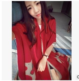 7.30新品 2014秋新款 品質貨歐洲站明星同款仿羊絨拉毛圍巾披肩 女空調披肩原始圖片3