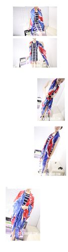 7.27新品 X347  歐美倫風米字旗國旗流蘇超大圍巾沙灘防曬女 圍巾批發原始圖片2