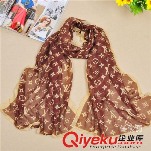 按價格區(qū)分-更多優(yōu)惠 新款優(yōu)質(zhì)雪紡L款圖案印花圍巾絲巾 幾何保暖圍巾絲巾女批發(fā)J-018原始圖片3