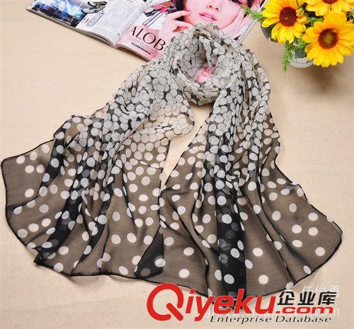 按價格區(qū)分-更多優(yōu)惠 新款漸變圓點印花絲巾 高密度優(yōu)質(zhì)雪紡絲巾 圍巾絲巾批發(fā) J-031原始圖片2