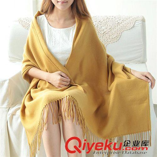 2014年7月新款 上海故事zp韓版圍巾女超長純色流蘇柔軟空調披肩格子保暖圍巾原始圖片3