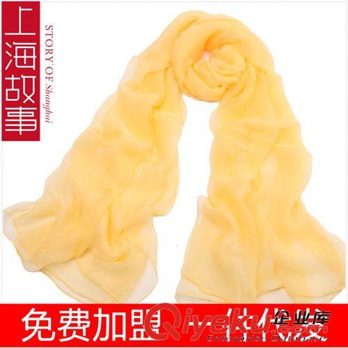 2014年7月新款 gs0038上海故事zp桑蠶絲真絲純色絲巾圍巾長款女紗巾防曬披肩