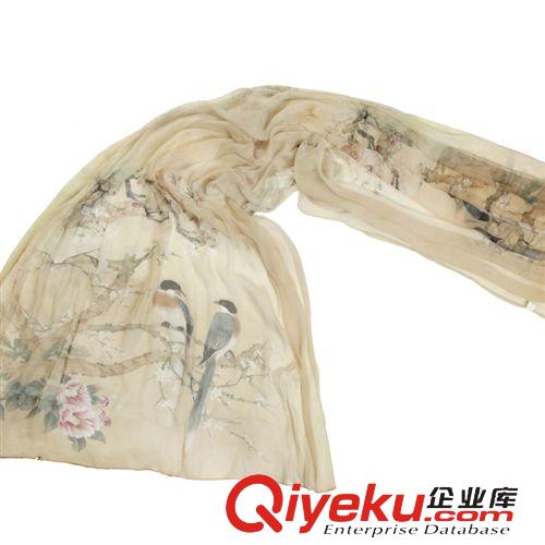 2015年03月新款 上海故事專柜zp新款真絲披肩圍巾禮品女士桑蠶絲絲巾批發做皺