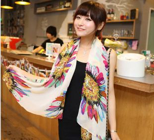 按原料材質(zhì)分 廠家批發(fā) 2014秋冬圍巾【人氣爆款】絨雪紡圍巾,絲巾圍巾原始圖片2