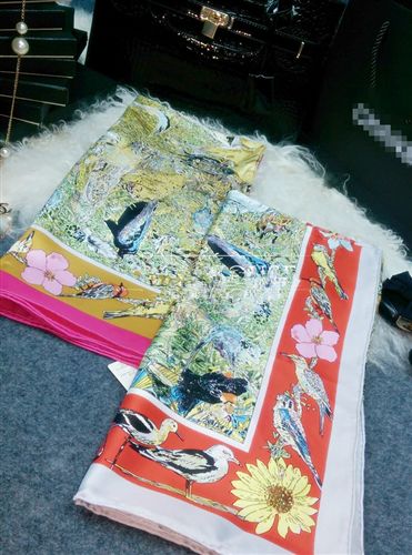 15年03月新款 la vie sauvage 加州動物園 油畫細膩{dj0}90真絲方巾圍巾原始圖片3