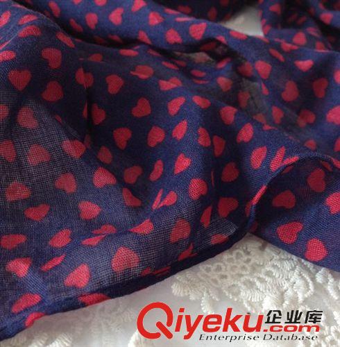 14年10月新款 2014韓日新款棉質(zhì)外貿(mào)紅色愛心印花圍巾兒童環(huán)保長巾兒童圍巾原始圖片2